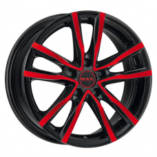 Диск R16 5x112 6,5J ET45 D76 MAK Milano Black and Red Диск R16 5x112 6,5J ET45 D76 MAK Milano Black and Red